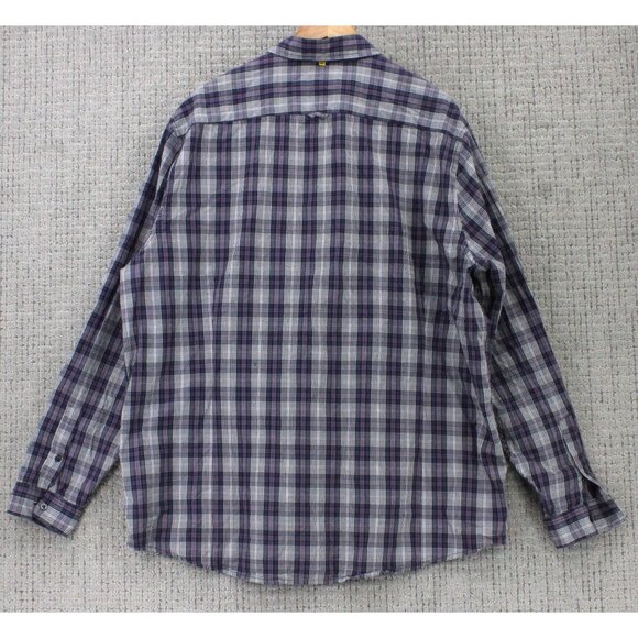 Threads & Heirs Shirt Men 2XL Gray Plaid Button Down Long Sleeve Collared Cotton - Picture 2 of 9
